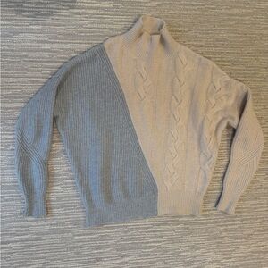 Brodie Cashmere Sophia Color Block Cable knit Sweater XS
